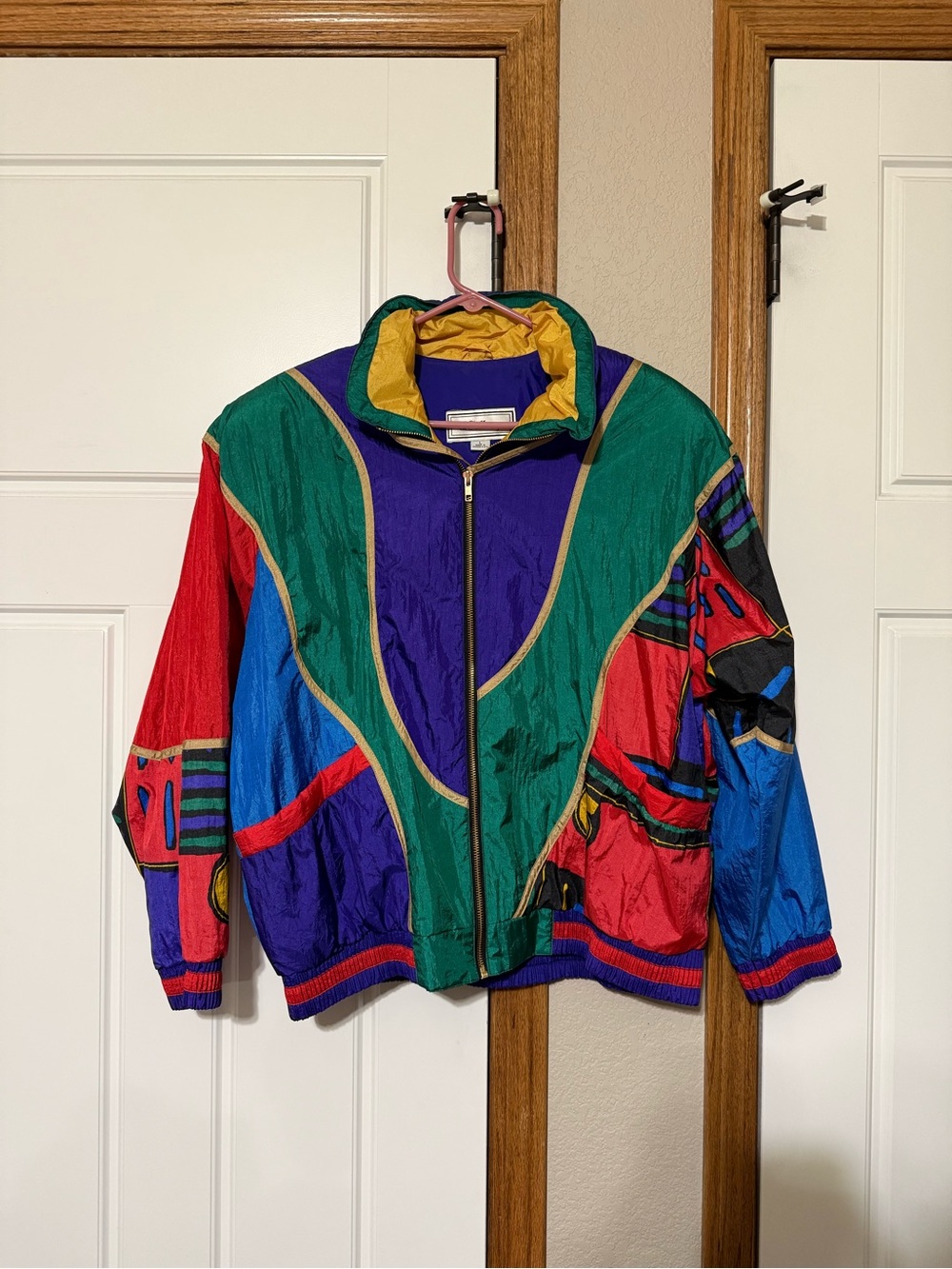 Vintage J. Gallery 80’s Colorblock Purple & Gold Windbreaker Jacket
